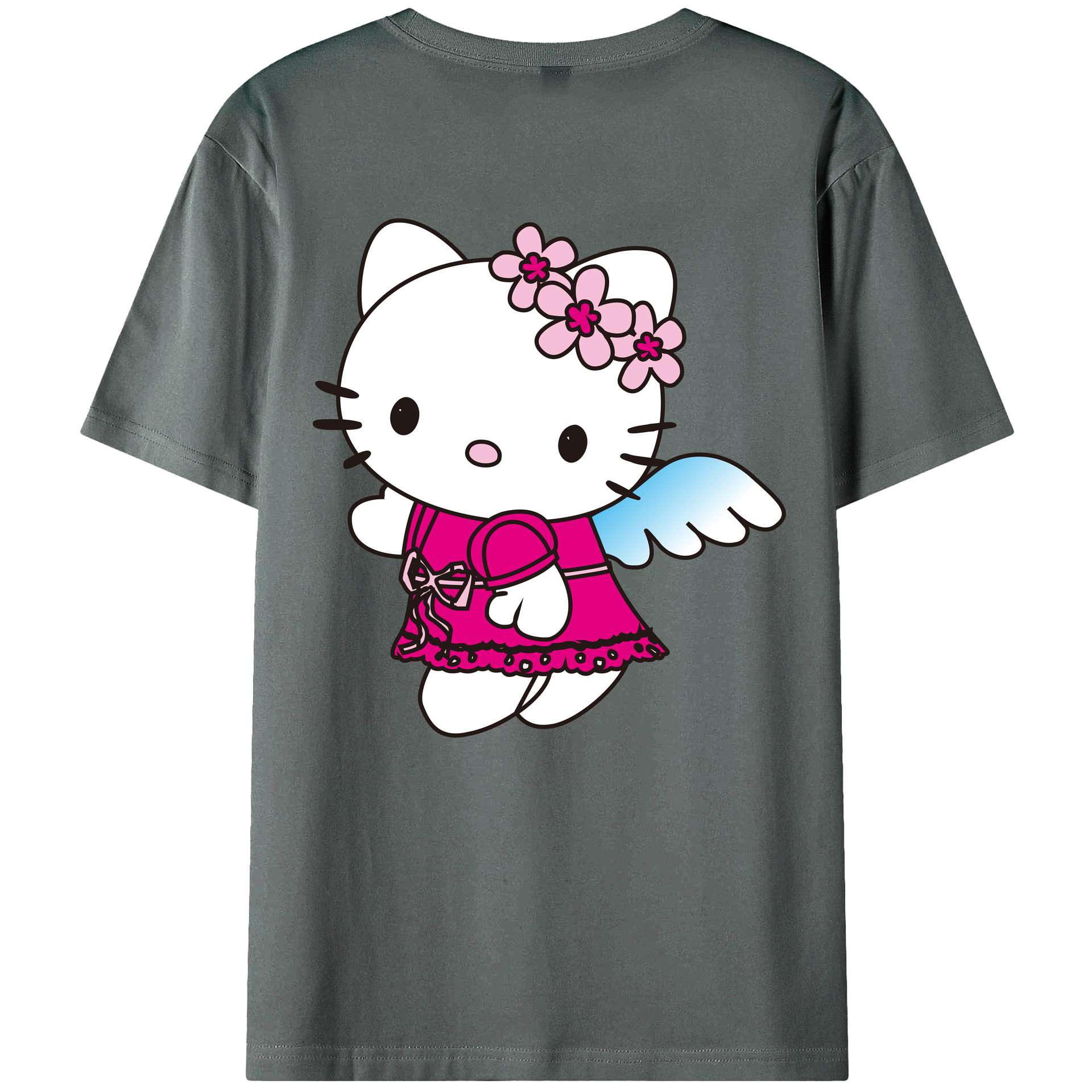 （画像用） Hello Kitty ハローキティ 綿100％半袖Tシャツ（背面プリント）